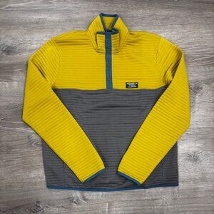 L.L. Bean Men's Airlight Knit Pullover, Colorblock mustard/gray